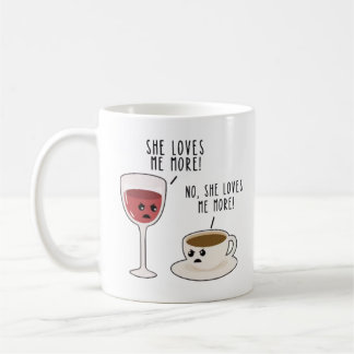 Wine and Coffee Drinker Coffee Two-Tone Mug