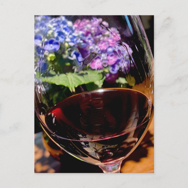 Wine And Flower Postcard (Front)