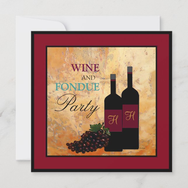 Wine and Fondue Party Invitation (Front)
