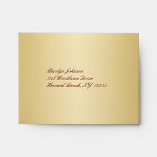 Wine and Gold Envelope for RSVP Card