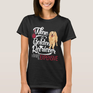 Wine And Golden Retriever Fitted T-Shirt