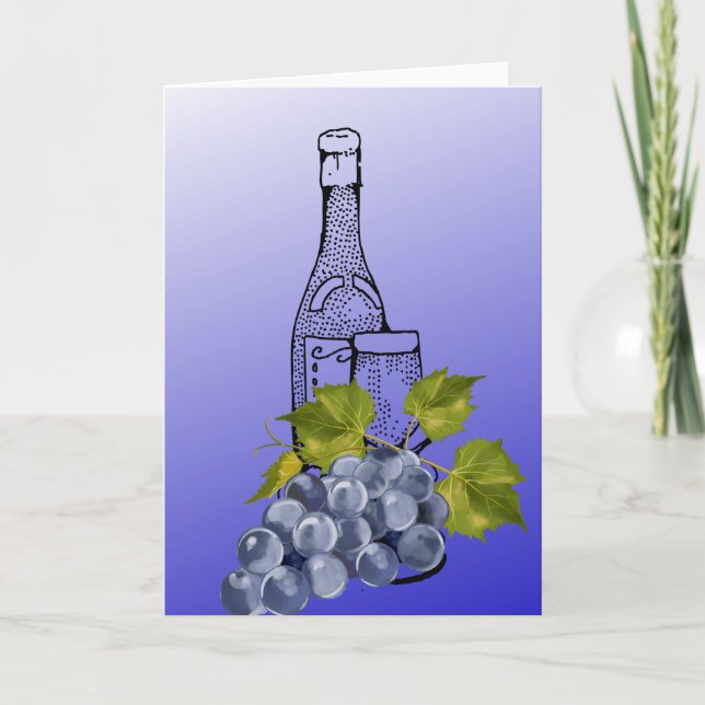 Wine and Grapes Blank Card (Front)