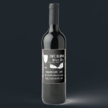 Wine And Grapes, Floral Chalkboard Wine Bar/Winery Label<br><div class="desc">Wine And Grapes,  Floral Chalkboard Wine Bar/Winery Wine Bottle Label By The Business Card Store.</div>