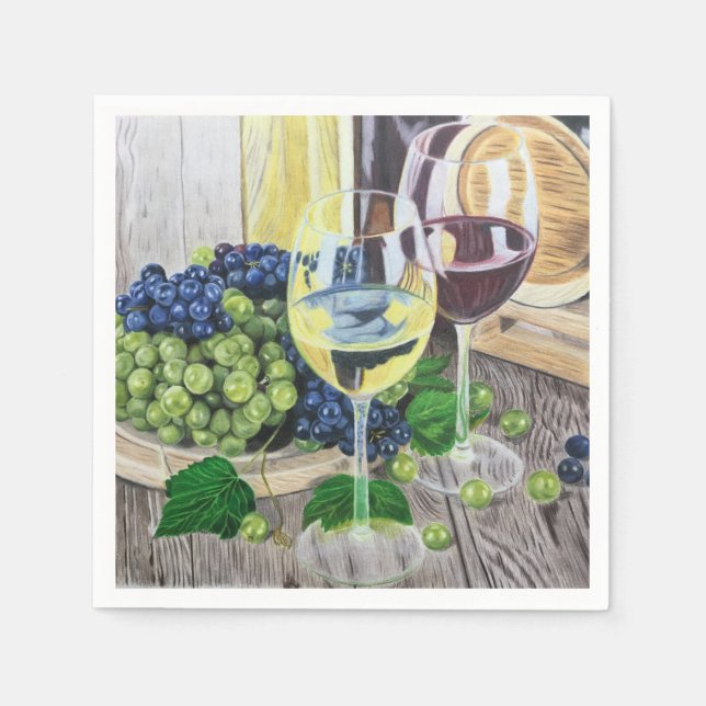 Wine and Grapes Napkin (Front)
