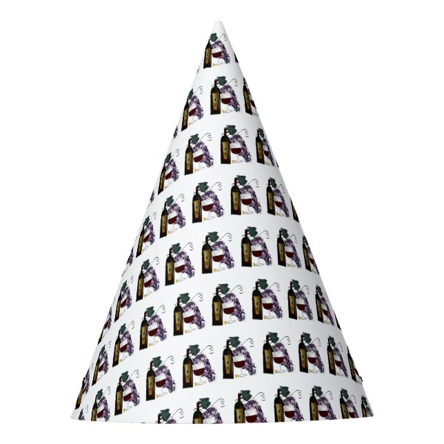 Wine and Grapes Party Hat (Front)