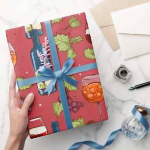 Wine and Grapes Pattern Wrapping Paper