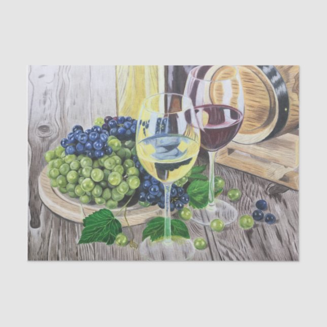 Wine and Grapes Tissue Paper (Front)