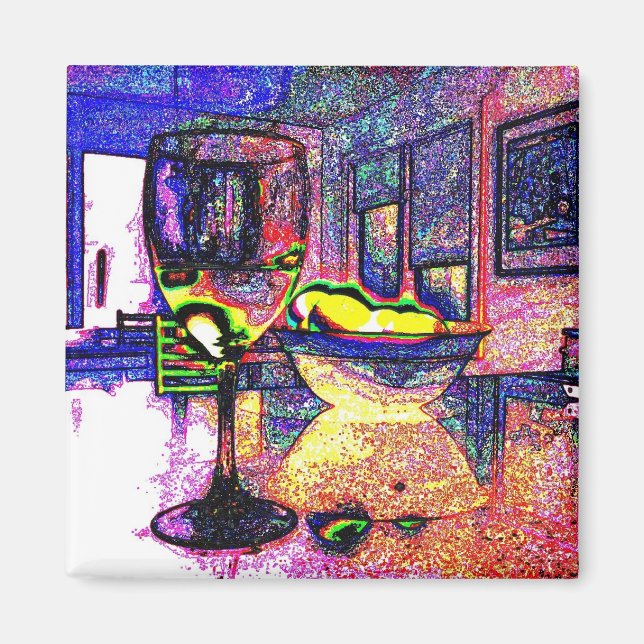 Wine and Lemons I - Refrigerator Magnet (Front)