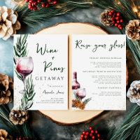 Wine and Pines Gold Christmas Bachelorette Weekend