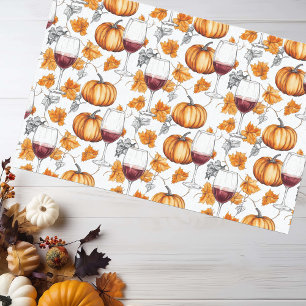 Wine and Pumpkins Watercolor Autumn  Tissue Paper