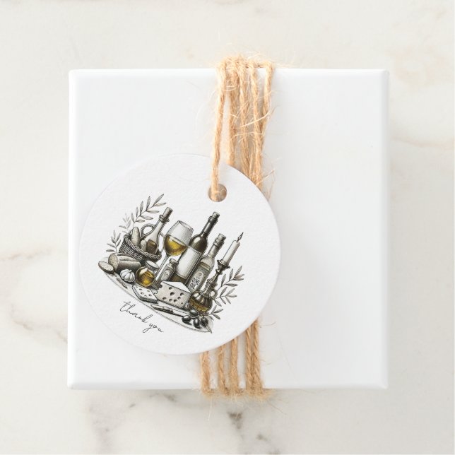 Wine and Snacks Favour Tags (In Situ)