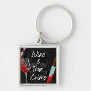 Wine and True Crime Keychain