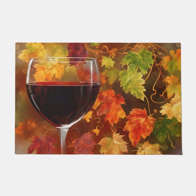 Wine and Vineyard Autumn Colours Doormat (Front)