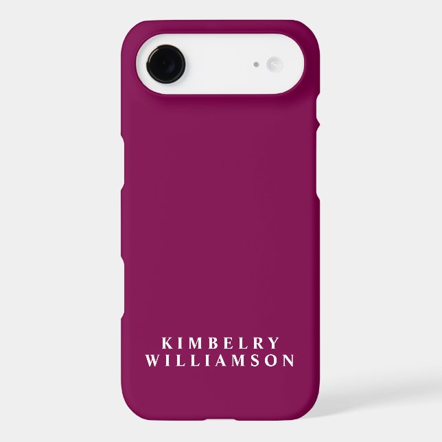 Wine and White Customised Name Stylish Monogram  (Back)