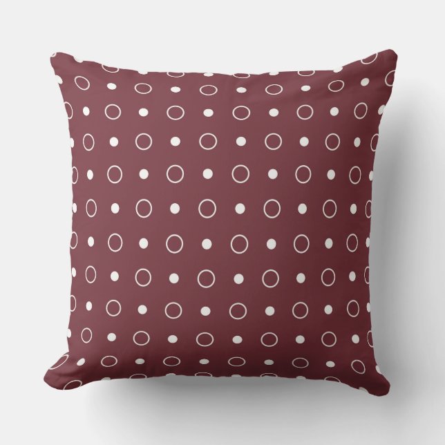 wine and white dots cushion (Front)