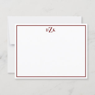 Wine and White Sophisticated Elegant Flat Note Postcard