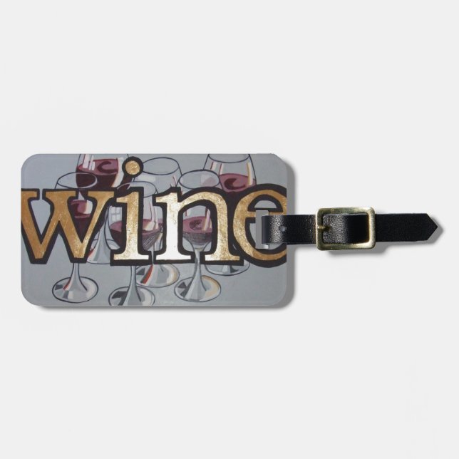 wine anyone luggage tag (Front Horizontal)