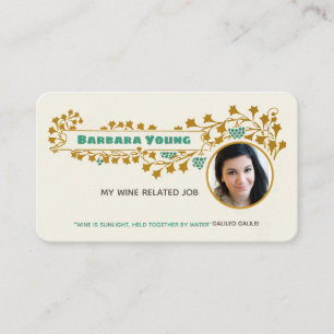 Wine Art nouveau Mucha grapevine ornament CC1022 Business Card