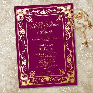 Wine Art Nouveau Vintage New Chapter Bridal Shower