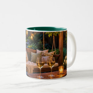 Wine at Twilight Garden Two-Tone Coffee Mug