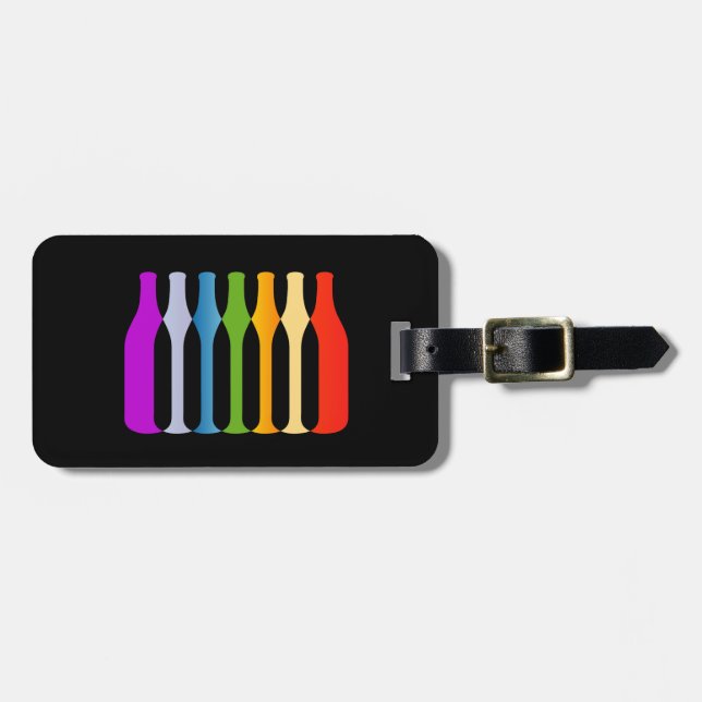 Wine Background Luggage Tag (Front Horizontal)