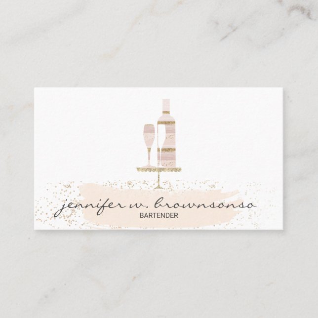 Wine Bar Cocktail Service Business Card (Front)