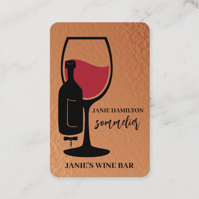 Wine Bar QR Code Scannable Business Card (Front)