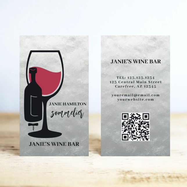 Wine Bar QR Code Scannable Business Card (Creator Uploaded)