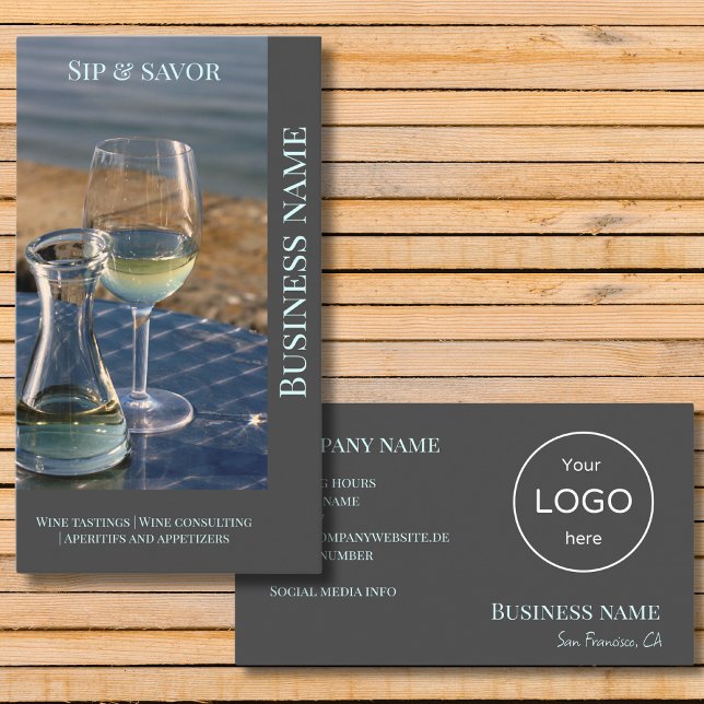Wine bar shop business promotion Business Card (Creator Uploaded)