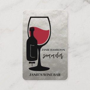 Wine Bar Sommelier Designer Business Card