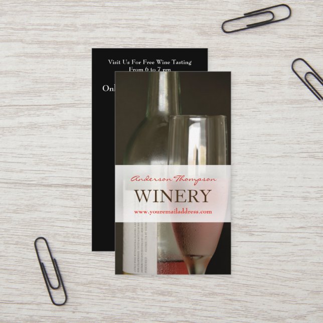 Wine Bar Winery Business Card (Front/Back In Situ)