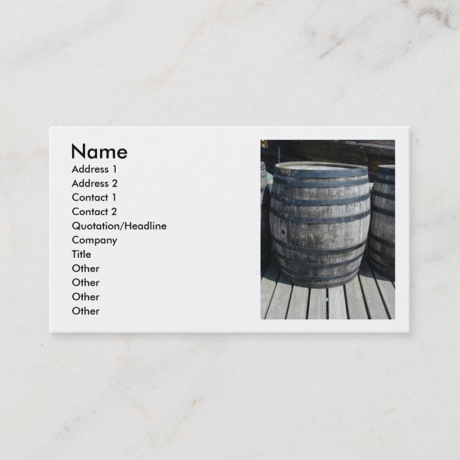 Wine Barrel Business Card (Front)