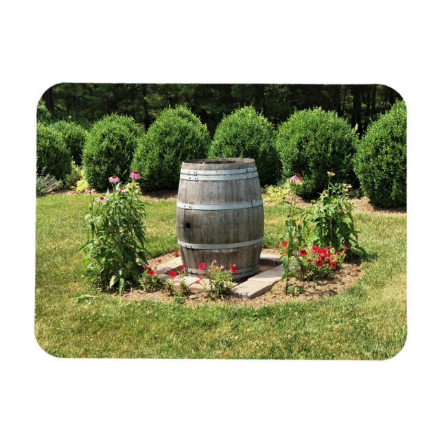 Wine Barrel Garden Decor, Chateau Morrisette, VA Magnet (Horizontal)