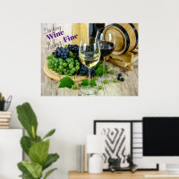 Wine Barrel Glasses & Grapes