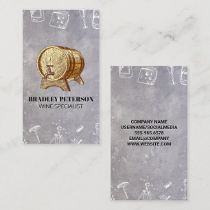 Wine Barrel Sommelier Business Card