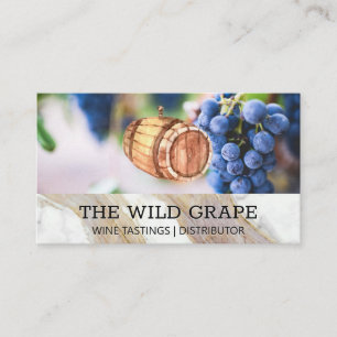 Wine Barrel Wine Grapes Business Card