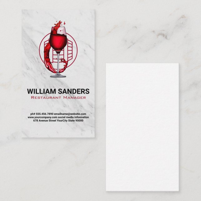 Wine Barrel | Wine Splash Logo Business Card (Front/Back)