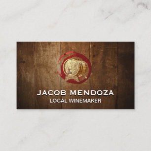 Wine Barrel Wine Stain Business Card