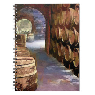 Wine Barrels in the Wine Cellar Notebook