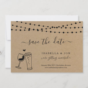 Wine & Beer Toast Save the Date Announcement