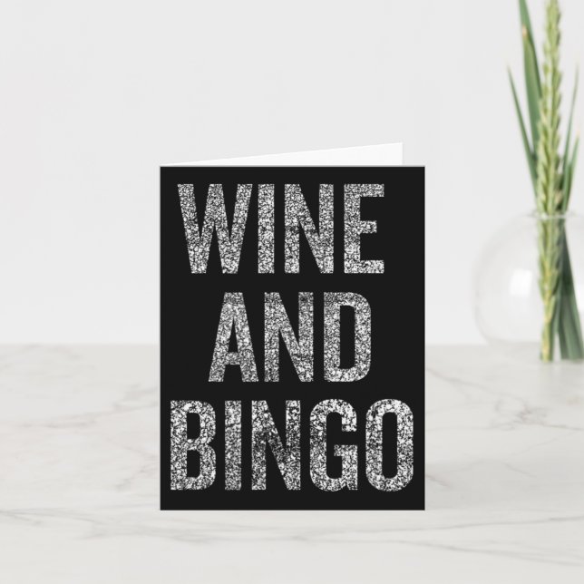 Wine Bingo Funny Quote Sarcastic Humour Card (Front)