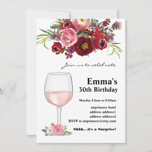 Wine birthday invitation, Aged to Perfection Invitation (Front)