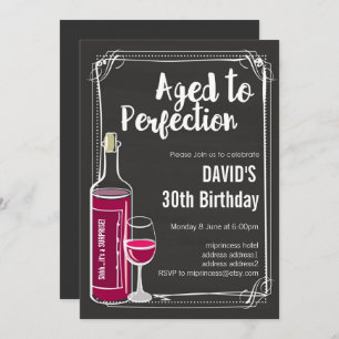 Wine birthday invitation, Aged to Perfection Invitation