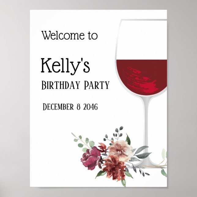 wine birthday Poster (Front)