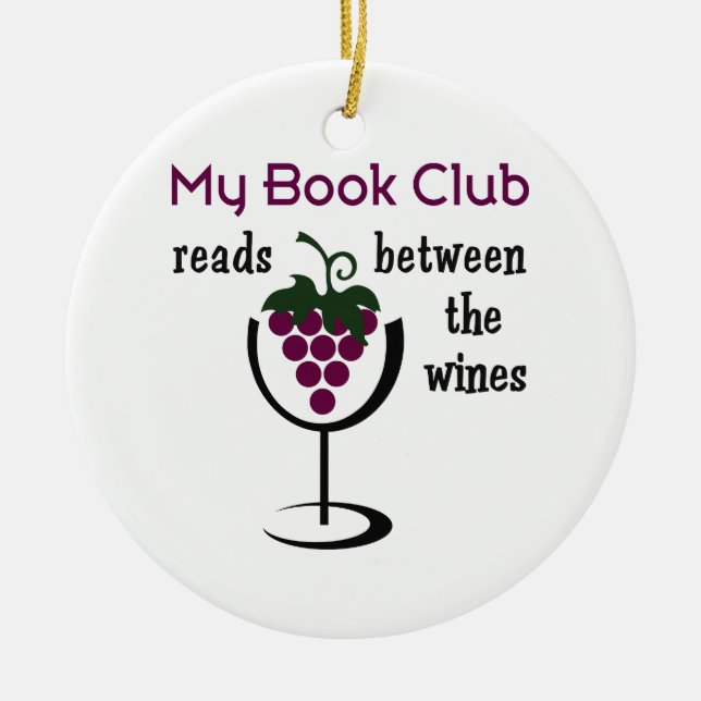 Wine Book Club Ceramic Tree Decoration (Front)