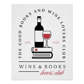 Wine book club funny dark romance reader aesthetic poster