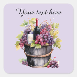 Wine books add text square sticker