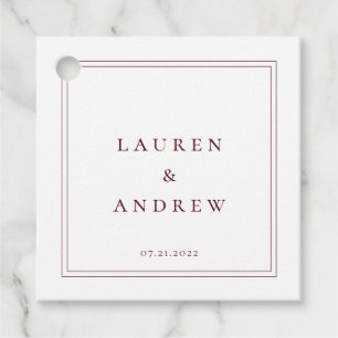 Wine Bordeaux Burgandy Modern Classic Minimalist Favour Tags