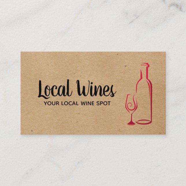 Wine Bottle and Glass Business Card (Front)
