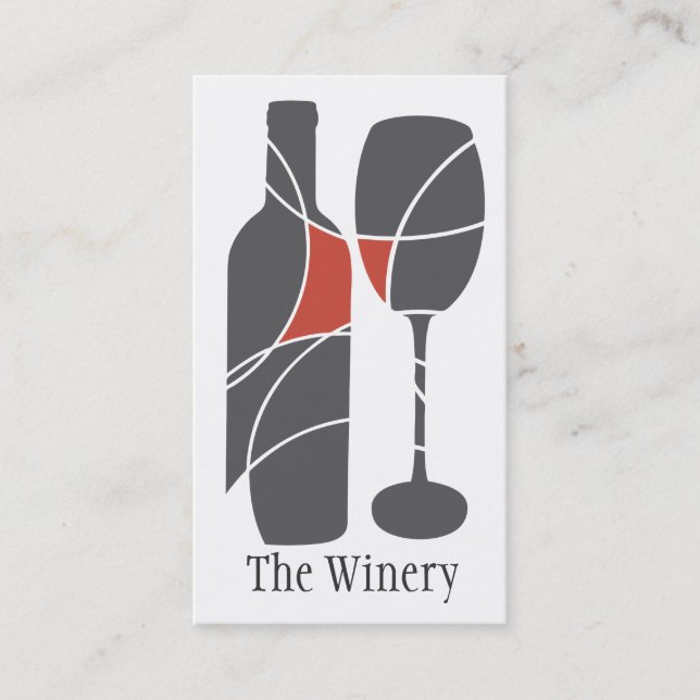 Wine bottle and glass business card (Front)